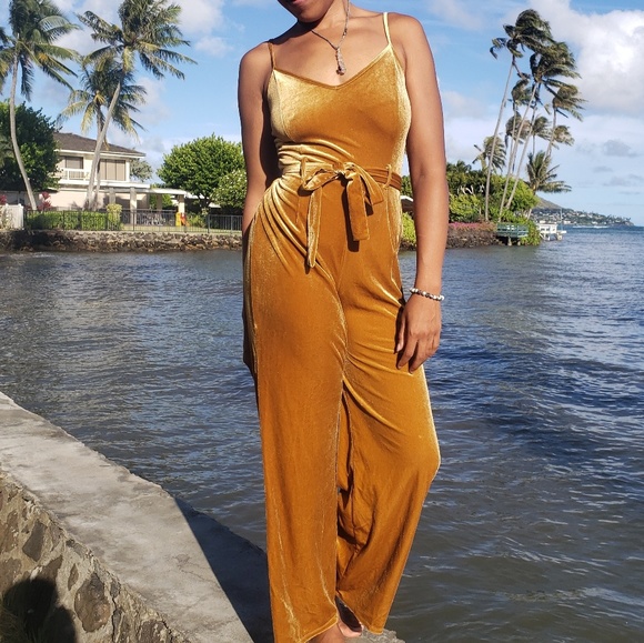Amilia Badilia's Other - Shiny Gold Suade Romper